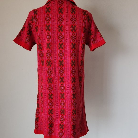Free People Kitt Mini Sweater Dress Collar Short Sleeve Wool Blend Red - Picture 7 of 13